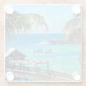 Mooie Key West Glazen Onderzetter (Achterkant)