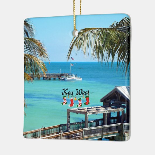 Mooie Key West Kerstmis Keramisch Ornament (Links)