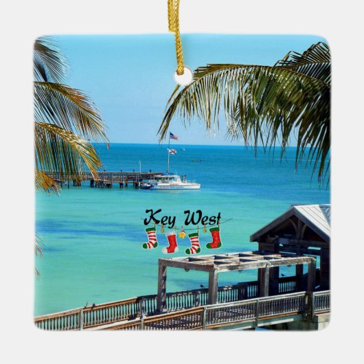 Mooie Key West Kerstmis Keramisch Ornament (Voorkant)