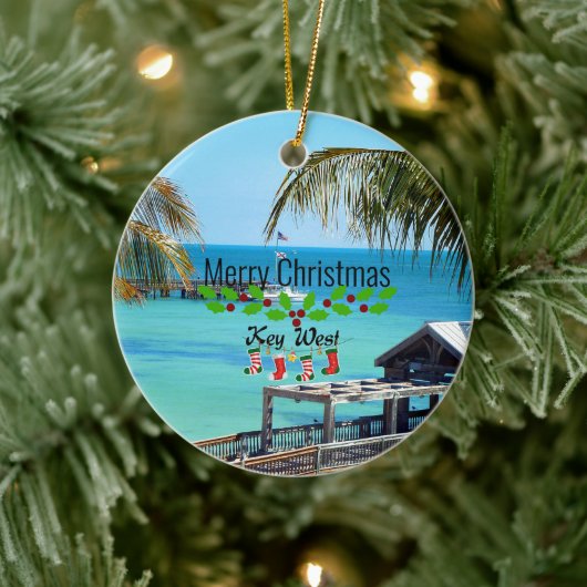 Mooie Key West Kerstmis Keramisch Ornament (Boom)