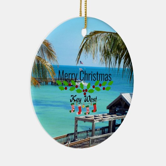 Mooie Key West Kerstmis Keramisch Ornament (Rechts)
