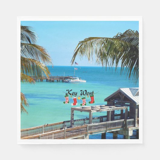Mooie Key West Kerstmis Servet (Voorkant)