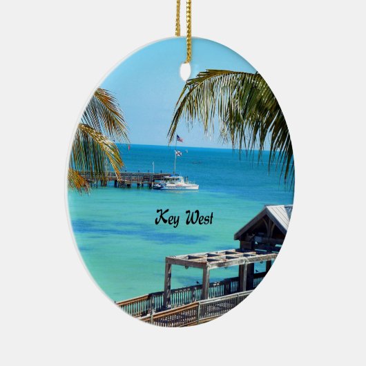 Mooie Key West - Vrolijk kerstfeest Keramisch Ornament (Rechts)