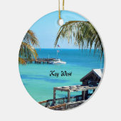 Mooie Key West - Vrolijk kerstfeest Keramisch Ornament (Links)