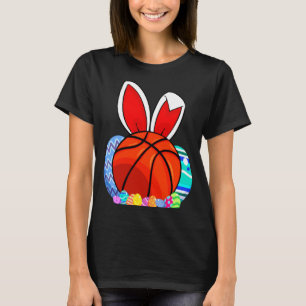 Mooie kids basketbal paasei konijn t-shirt