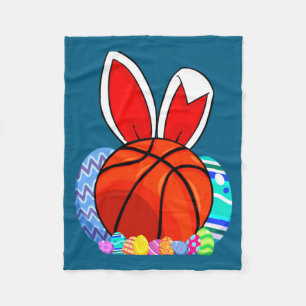 Mooie kids basketball paasei konijn t-shirt fleece deken