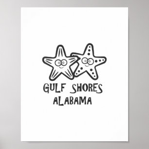 Mooie Kids Gulf Shores Alama Vakantie Meisjes Jong Poster