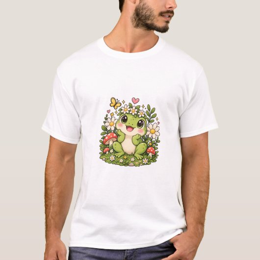 Mooie Kikker Bloem T-Shirt (Voorkant)