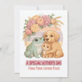 Mooie Kikker Hond Kat Moederdag kaart - Speciale C (Achterkant)