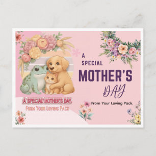 Mooie Kikker Hond Kat Moederdag kaart - Speciale C