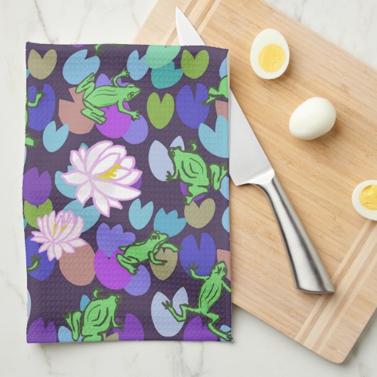 Mooie kikker kunst keukenhanddoek (Quarter Fold)