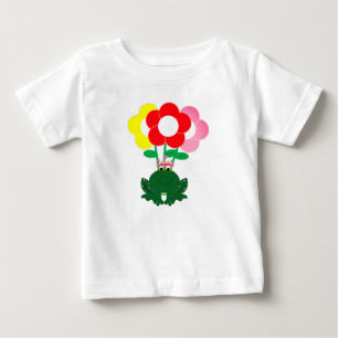 Mooie kikker met kleurrijke bloemen peuter T-shirt