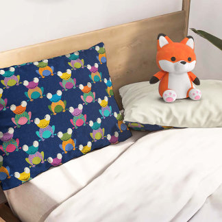 Mooie kikkerprint op blauw kussensloop