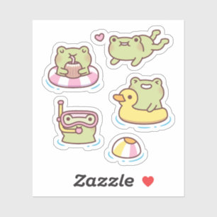 Mooie Kikkers Genieten van Zomer Sticker Set