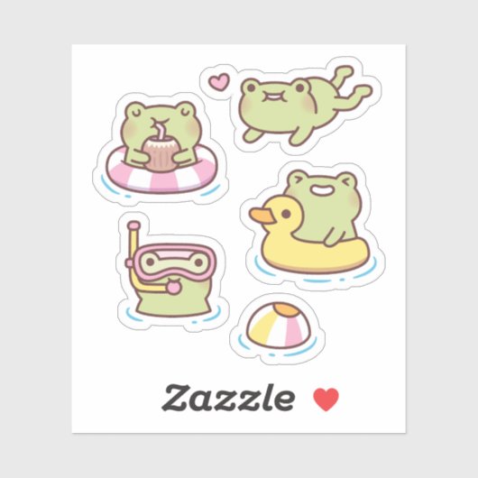 Mooie Kikkers Genieten van Zomer Sticker Set (Vel)
