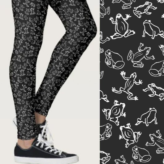 Mooie kikkers zwart-wit patroon leggings