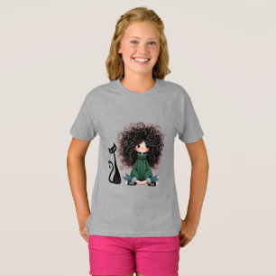Mooie kinder T-shirt in grijs met een schattige il