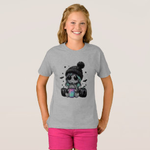 Mooie kinder T-shirt in grijs met leuke illustrati