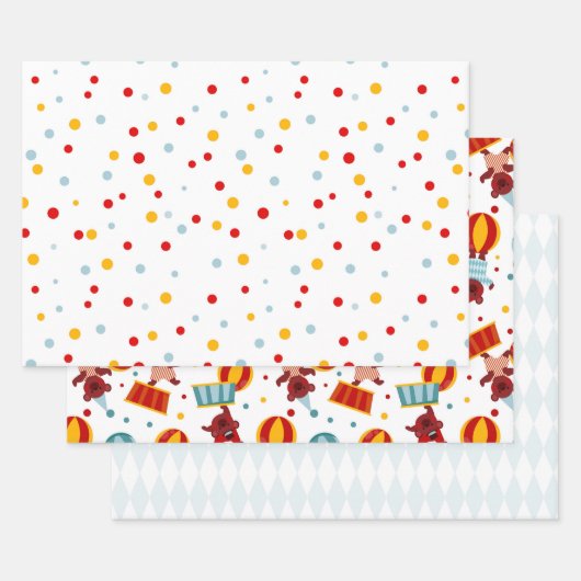 Mooie KinderCircus Retro Inpakpapier Vel (Set)
