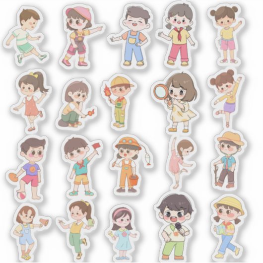 Mooie Kinderen Activiteit Vinyl Stickers (Voorkant)