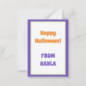 Mooie Kinderen Paarse Halloween Cartoon Heks Notit Notitiekaartje (Achterkant)