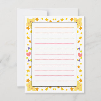 Mooie Kinderen Plat Notitiekaart – Kleurrijke Ster Notitiekaartje