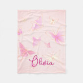 Mooie Kinderen Roze Vlinder Persoonlijke Deken (Voorkant)