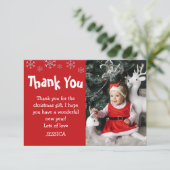 Mooie Kinderen Sneeuwvlok Foto Kerstmis Bedankkaart (Staand voorkant)