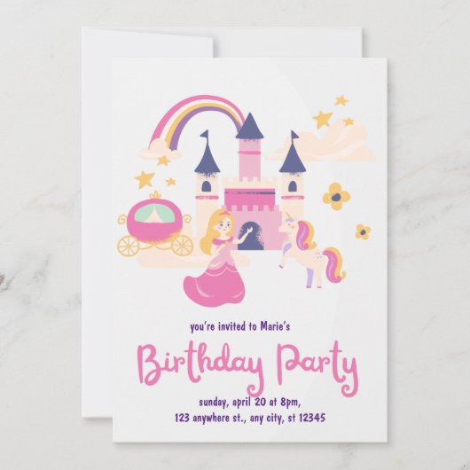 Mooie kinderfeest uitnodiging (Voorkant)