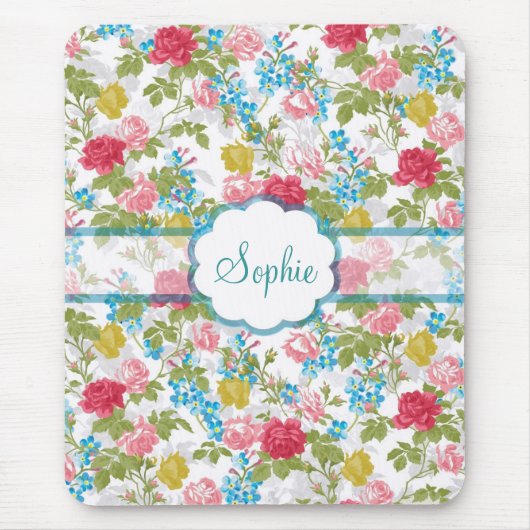 Mooie  kindergriepachtige rozen muismat (Voorkant)