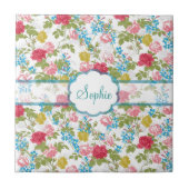 Mooie  kindergriepachtige rozen tegeltje (Voorkant)