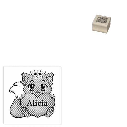 Mooie Kindernaam Rubber Stempel (Gestempeld)