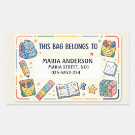 Mooie Kindernaamlabels : Deze Tas Hoort Bij Rechthoekige Sticker