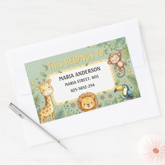 Mooie Kindernaamlabels : Dit is van Rechthoekige Sticker (Envelop)