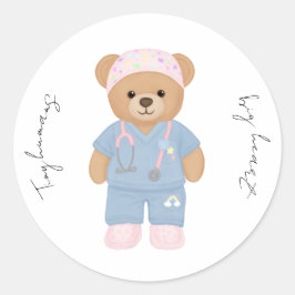 Mooie kinderverpleegsterstickers ronde sticker