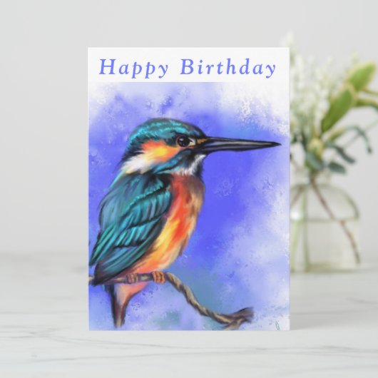 Mooie Kingfisher Bird - Happy Birthday (Staand voorkant)