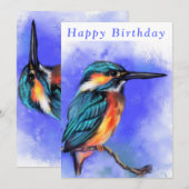 Mooie Kingfisher Bird - Happy Birthday (Voorkant / Achterkant)