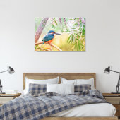 Mooie Kingfisher Bird op een boomarm Canvas Afdruk (Insitu (Slaapkamer))