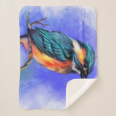 Mooie Kingfisher Sherpa Deken (Voorkant)