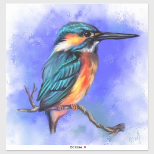 Mooie Kingfisher Sticker (Vel)