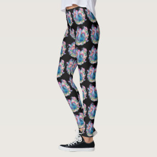 Mooie kip en bloemen leggings