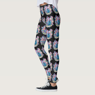 Mooie kip en bloemen leggings