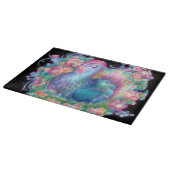 Mooie kip en bloemen snijplank (Hoek)