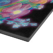 Mooie kip en bloemen snijplank (Hoek)