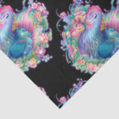 Mooie kip en bloemen tissuepapier (Detail)