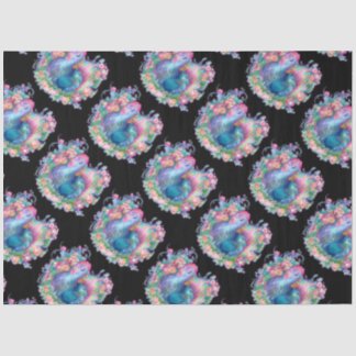 Mooie kip en bloemen tissuepapier