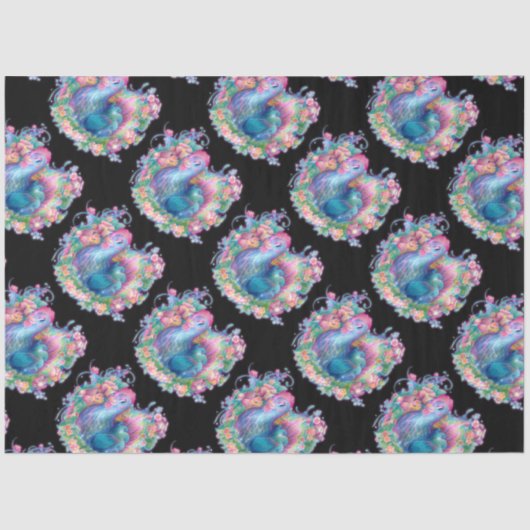 Mooie kip en bloemen tissuepapier (Voorkant)