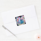 Mooie kip en bloemen vierkante sticker (Envelop)