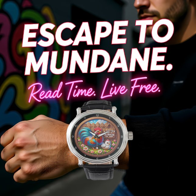 Mooie kip en oude haan. horloge (Creator heeft geüpload)