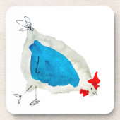Mooie kippen aquarel bier onderzetter (Voorkant)